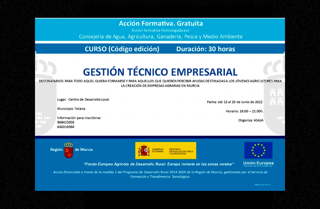 Continúa abierto el plazo de inscripción para el curso “Gestión Técnico Empresarial”